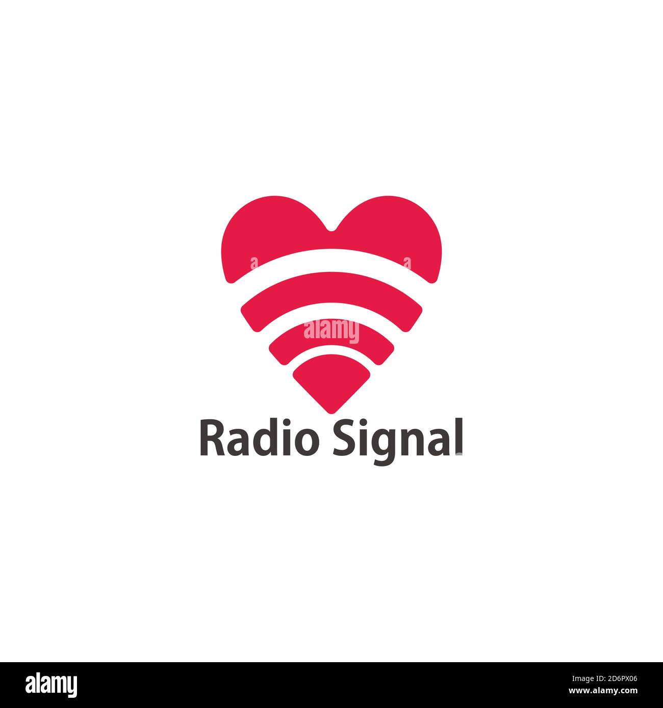 signal radio géométrique symbole de forme d'amour logo vecteur Illustration de Vecteur