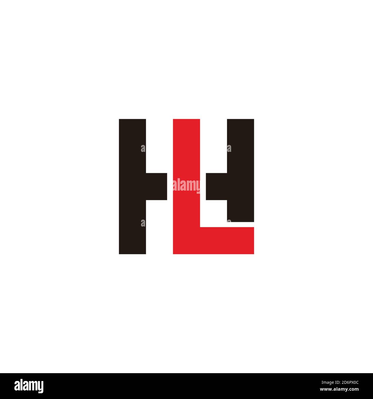 simple lettre hl carré géométrique coloré logo vecteur Illustration de Vecteur