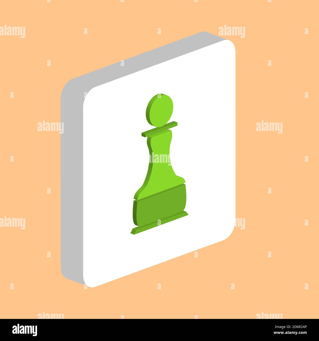 Icône de vecteur simple Chess Pawn. Modèle de conception de symbole d'illustration pour élément d'interface utilisateur Web mobile. Pictogramme isométrique de couleur parfaite sur carré blanc 3d. CH Illustration de Vecteur