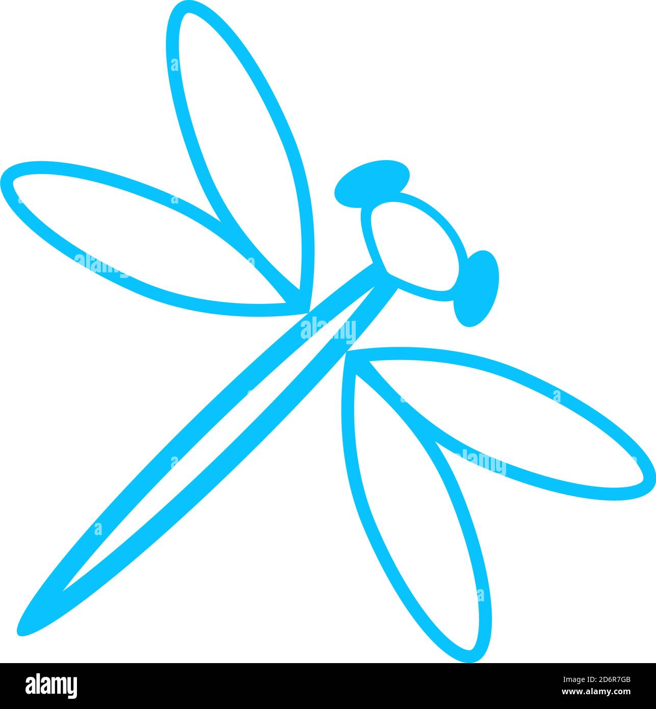 Icône Dragonfly plate. Pictogramme bleu sur fond blanc. Symbole d'illustration vectorielle Illustration de Vecteur