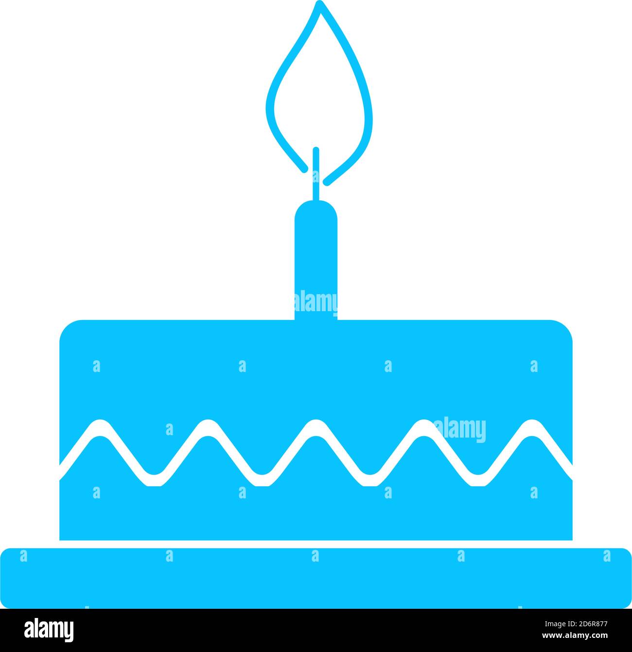 Gâteau d'anniversaire plat Icon. Pictogramme bleu sur fond blanc. Symbole d'illustration vectorielle Illustration de Vecteur