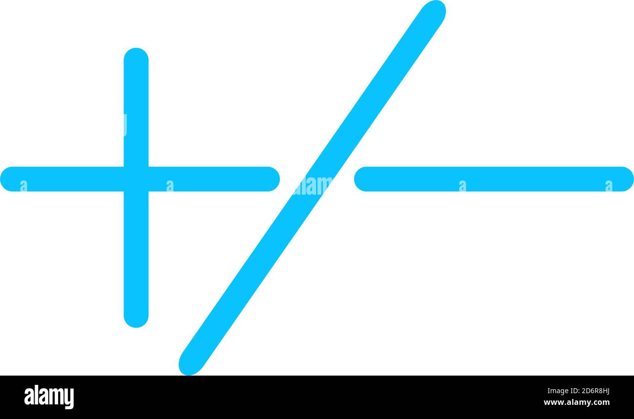 Icône plus ou moins plate. Pictogramme bleu sur fond blanc. Symbole d'illustration vectorielle Illustration de Vecteur