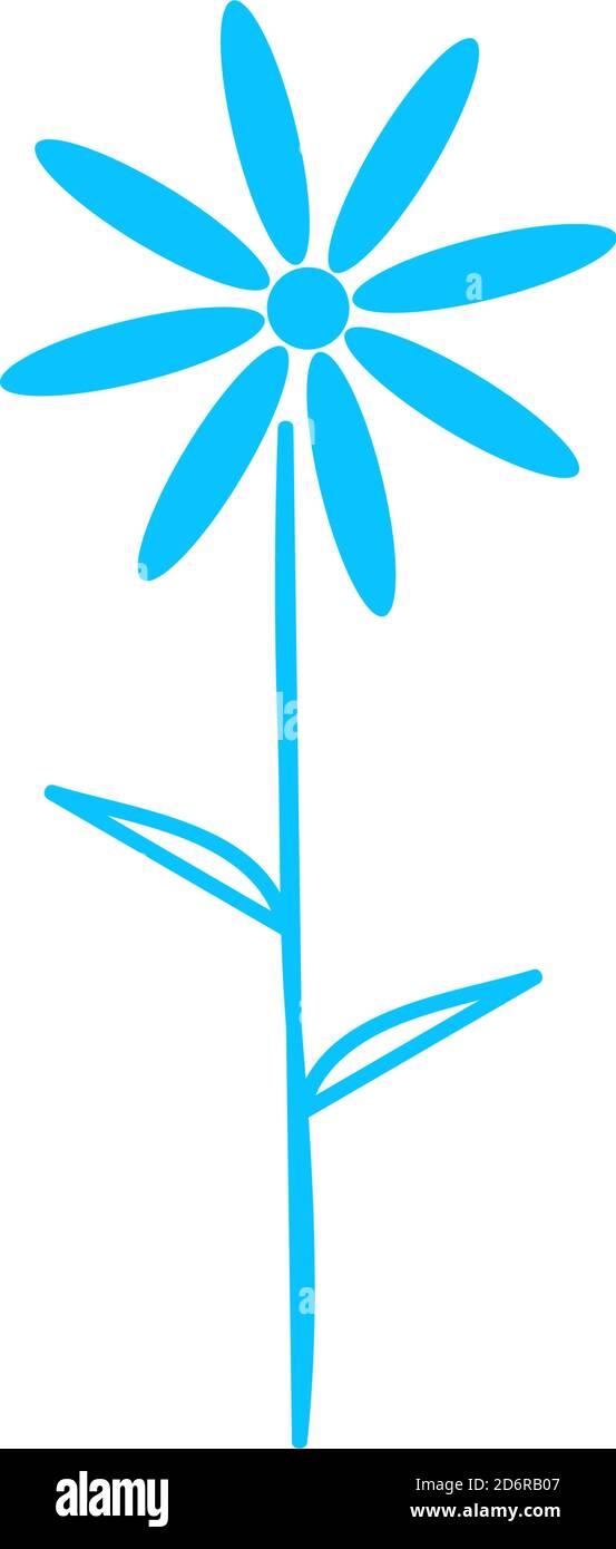 Icône de camomille plate. Pictogramme bleu sur fond blanc. Symbole d'illustration vectorielle Illustration de Vecteur