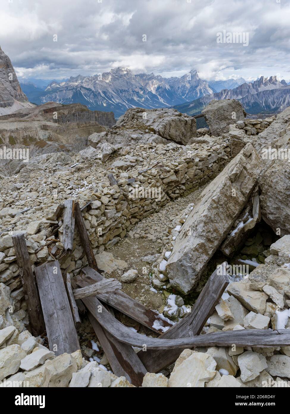 Placements des forces autrichiennes pendant la première Guerre mondiale au Mont Lagazuoi dans les Dolomites, aujourd'hui conservé comme musée. Les Dolomites sont répertoriés comme une Banque D'Images