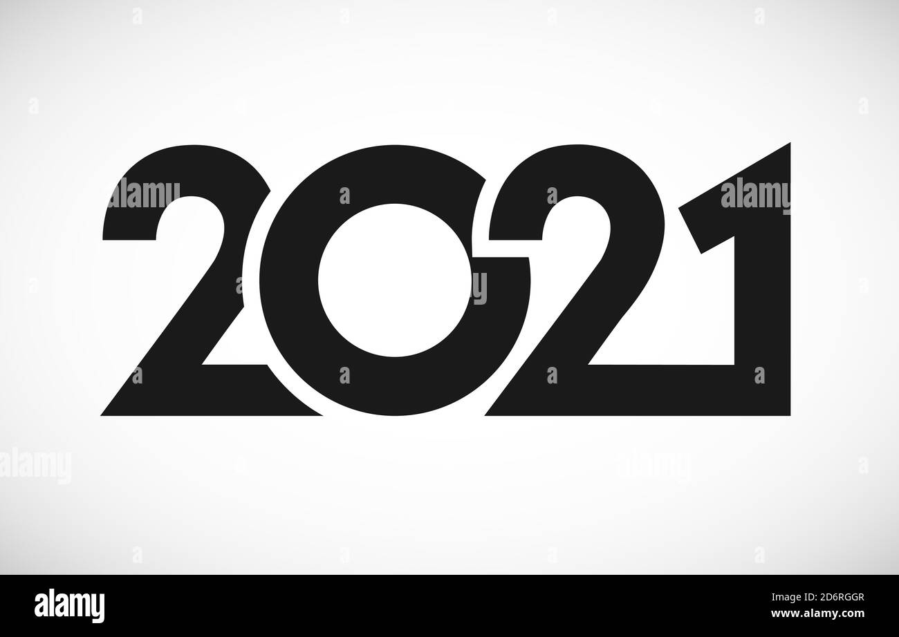 2021 logo du calendrier Joyeux Noël et joyeux nouvel an. Chiffres dans un style minimaliste. Modèle de conception graphique Web isolé abstrait. Vecteur créatif Illustration de Vecteur