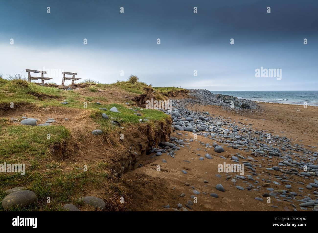 Vue sur le banc de la tempête qui survolle Northam Burrows, North Devon, Royaume-Uni. Banque D'Images
