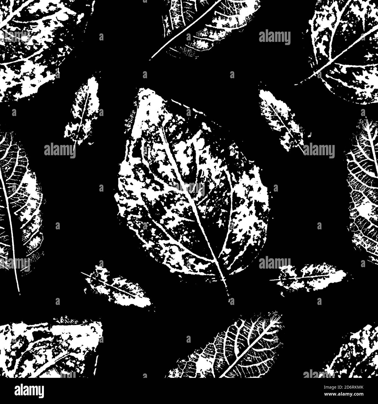 Motif plante foliaire monotype sans couture. Imprimé timbres botaniques, Illustration de Vecteur