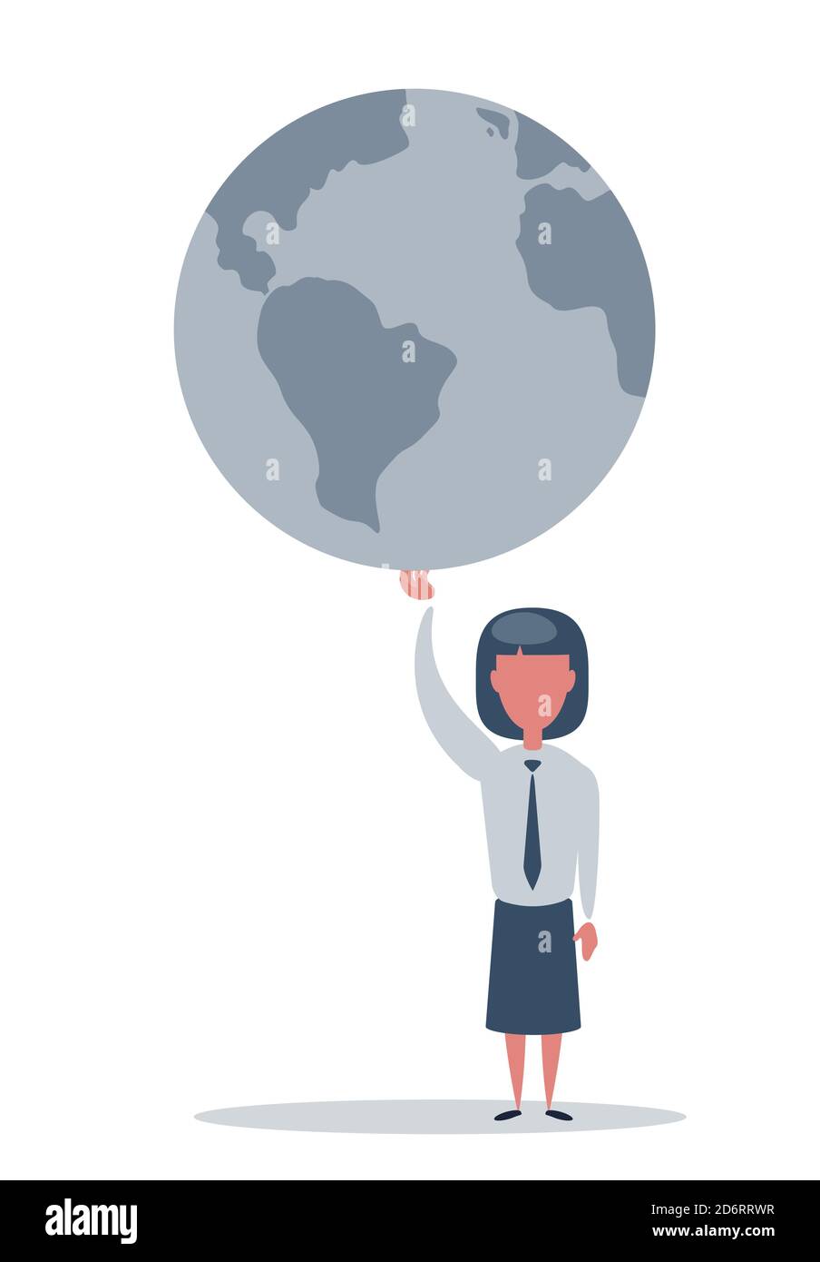 Femme tenant le monde entier entre ses mains Illustration de Vecteur