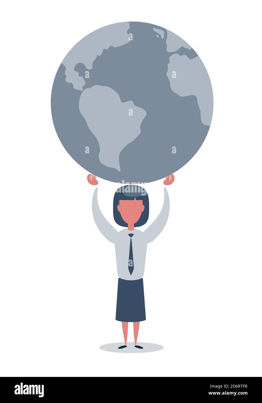 Femme tenant le monde entier entre ses mains Illustration de Vecteur