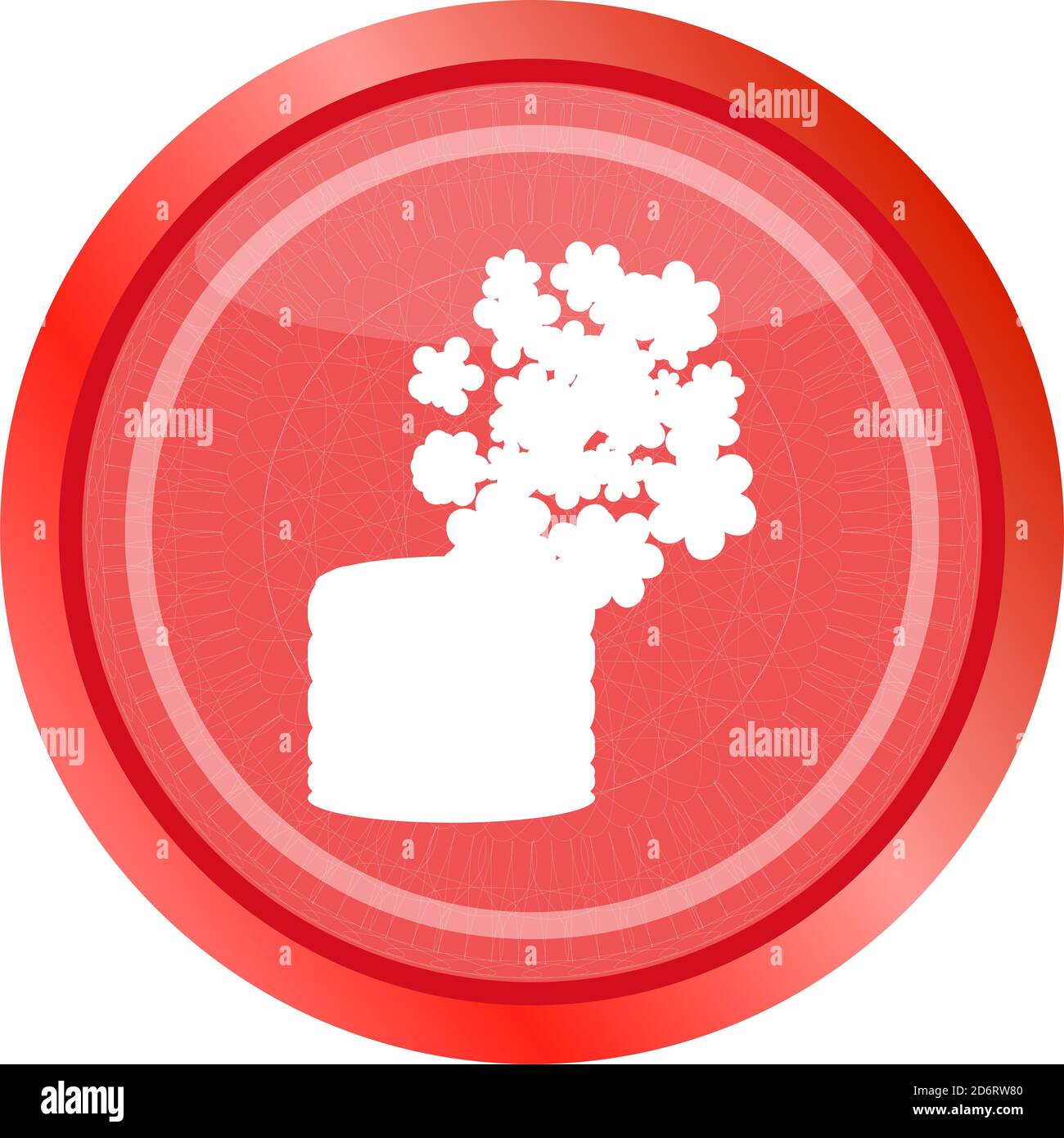 Fleurs en pot, l'icône bouton web app isolated on white Banque D'Images