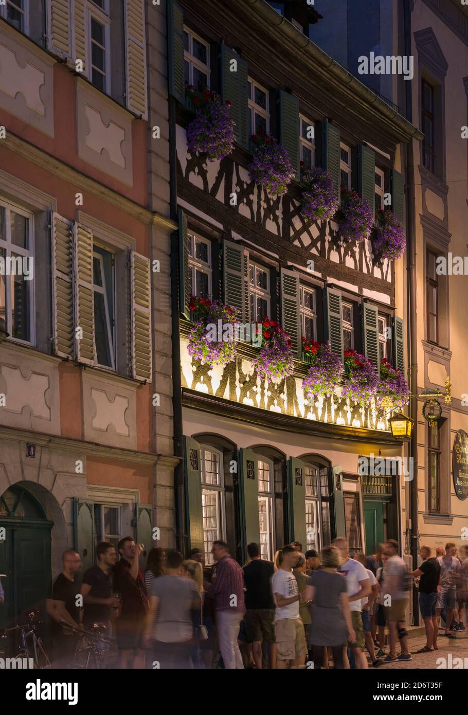 Les maisons et ruelles médiévales de la vieille ville. Bamberg en Franconie, une partie de la Bavière. La vieille ville est classée au patrimoine mondial de l'UNESCO 'Altstadt von Banque D'Images