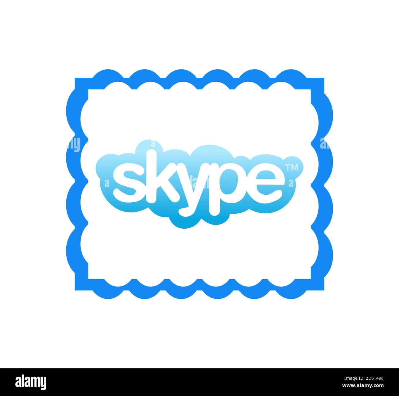 Logotype Skype sur fond blanc. Skype est un logiciel d'application de télécommunications développé par Microsoft. Application Skype . Kharkiv, Ukraine - juin , 2 Banque D'Images