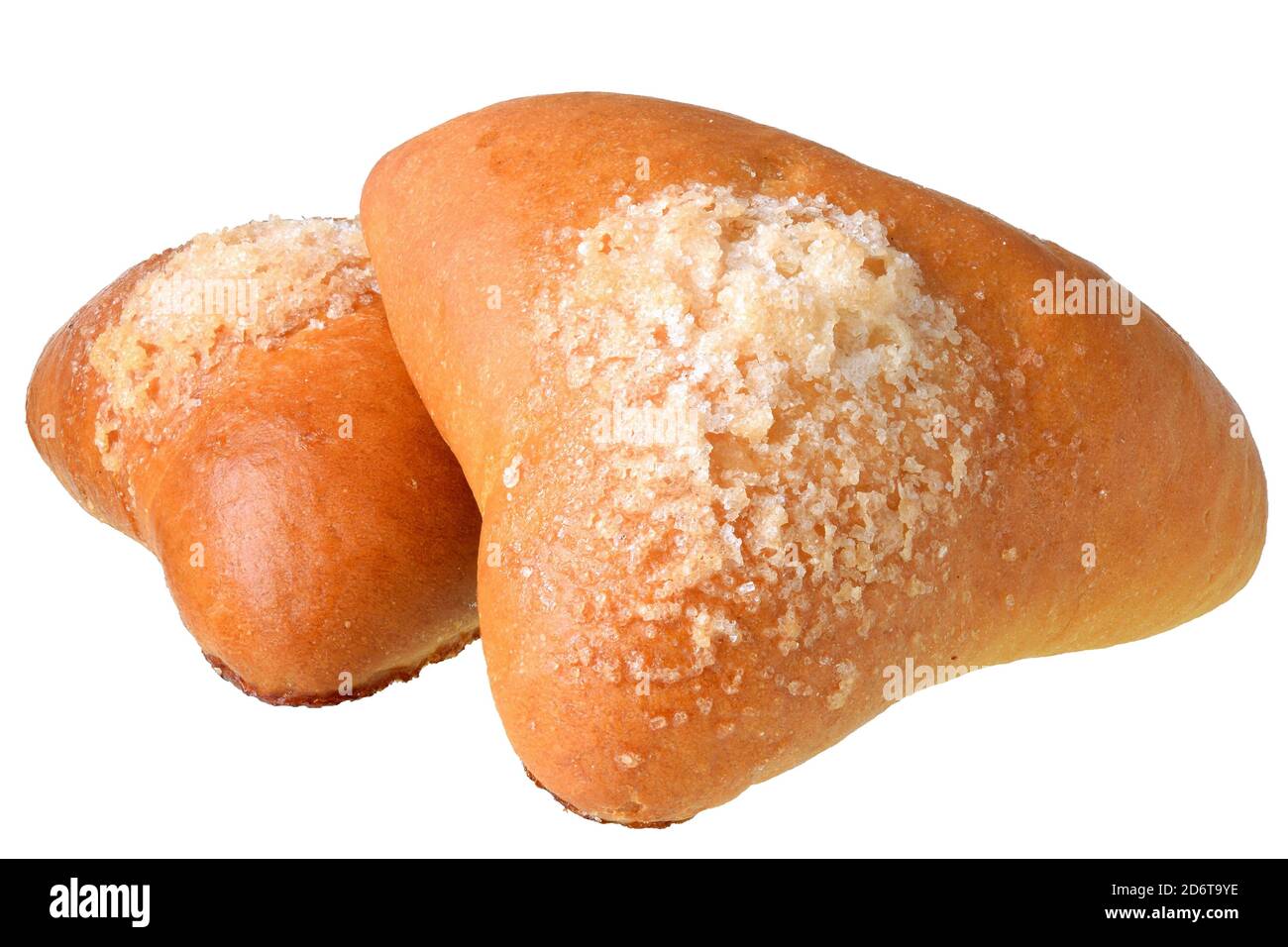 pain sucré avec garniture isolée sur fond blanc. Banque D'Images