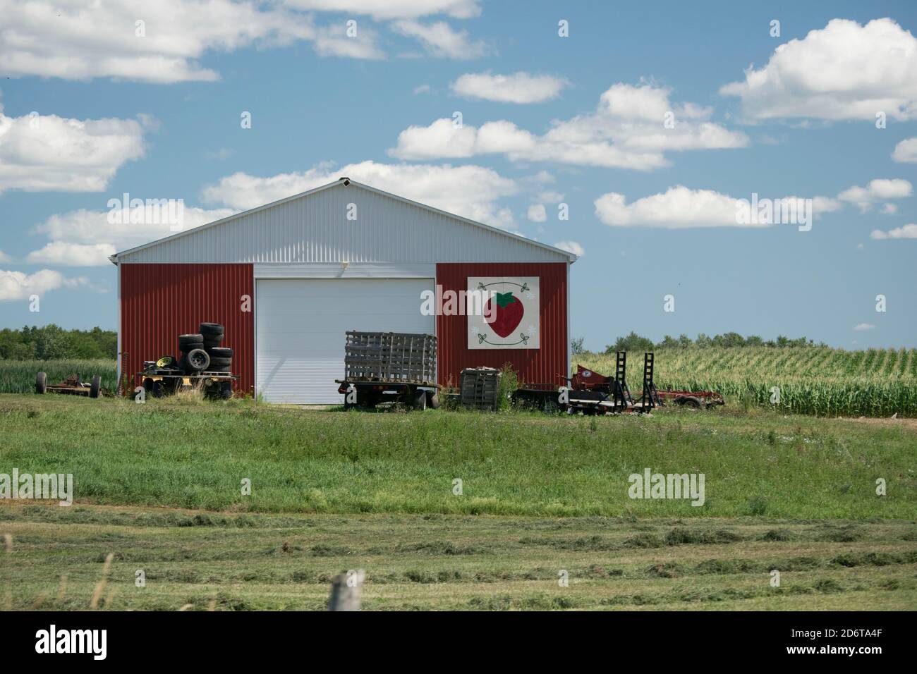 Quilts de la grange le long de la route dans le sud-ouest de l'Ontario Banque D'Images