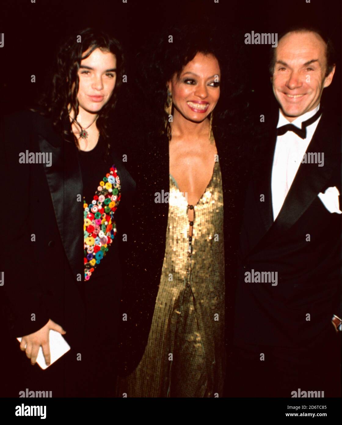 London.UK. Leona Naess, Diana Ross et Arne N¾ss Jr. (Arne Naess Jr.) lors d'un événement à Londres. Début des années 1990 Récapitulatif : 08.10.20 Ref : LMK11-S081020-001 PIP-Landmark Media Banque D'Images