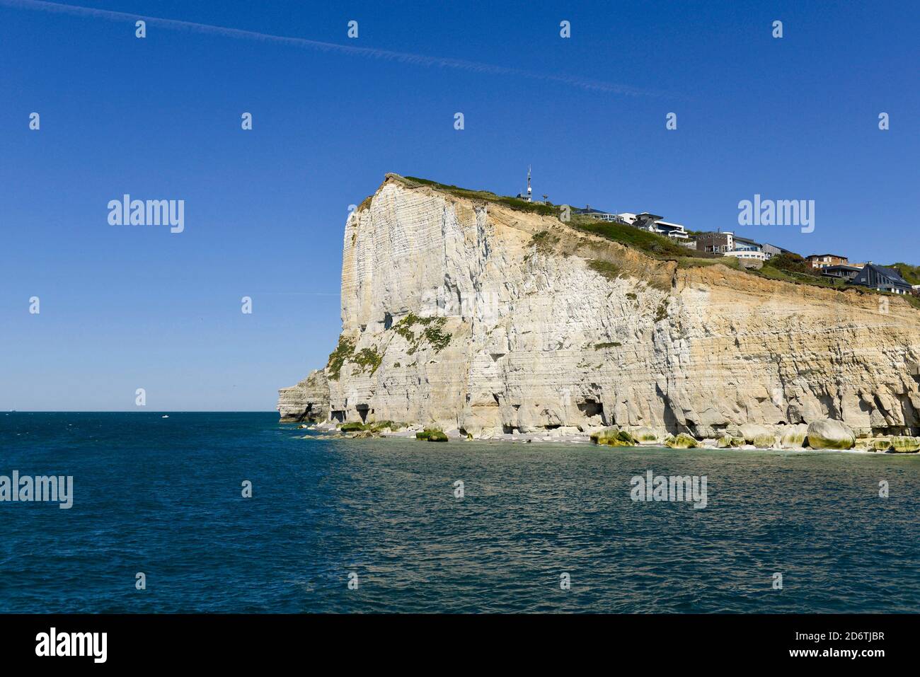 Fecamp (Normandie, Nord de la France) : pointe du cap Fagnet, point culminant de la côte d'Alabâtre Banque D'Images