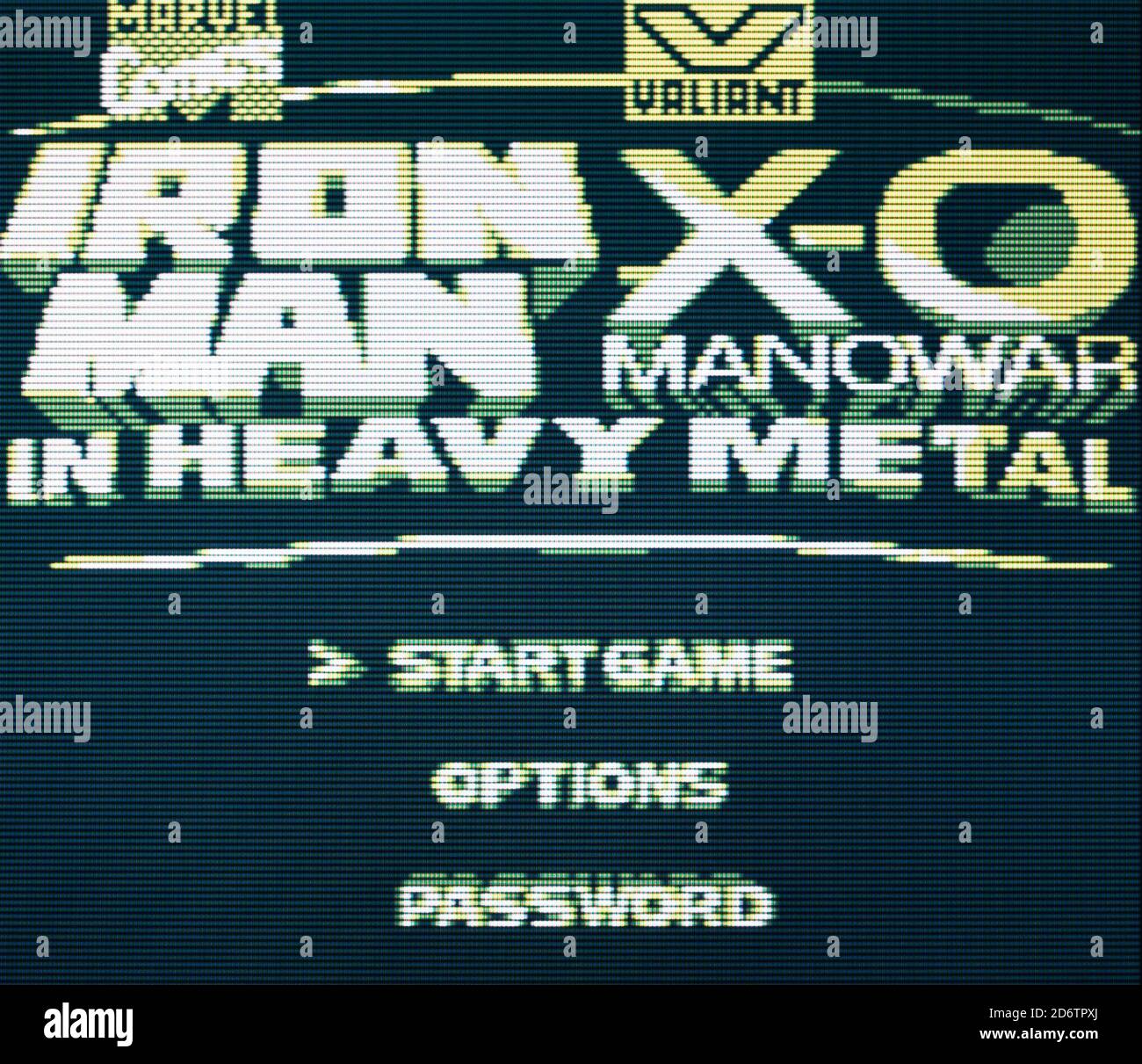 Iron Man X-O Manowar dans Heavy Metal - Nintendo Gameboy Jeu vidéo - usage éditorial uniquement Banque D'Images