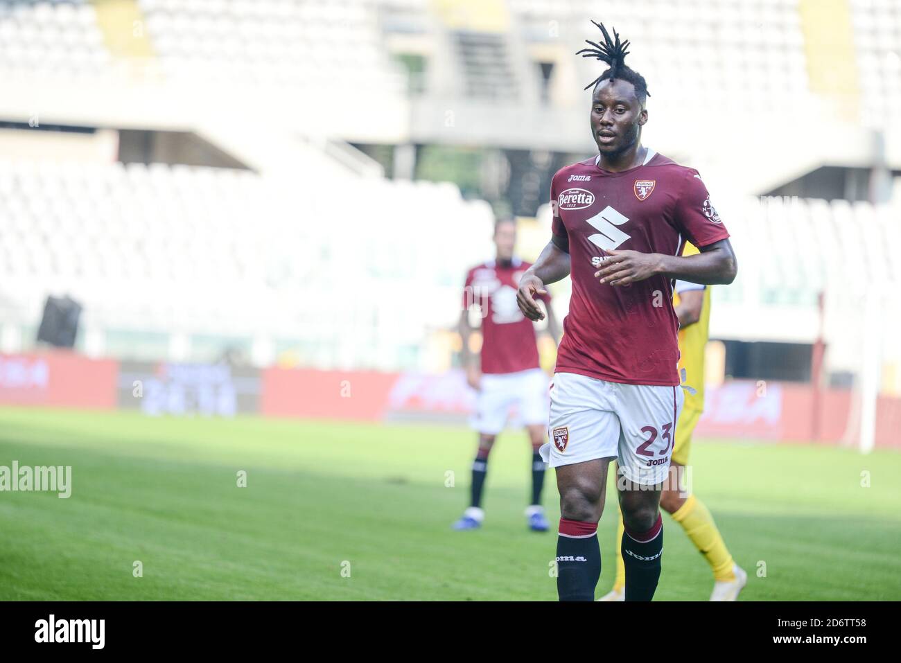 Turin, Italie. 18 octobre 2020. Meite de Torino FC pendant la série UN match de football Torino FC vs Cagliari. Cagliari a remporté 2-3 victoires sur le FC de Turin au stade olympique de la Grande Torino à Turin. (Photo par Alberto Gandolfo/Pacific Press/Sipa USA) Credit: SIPA USA/Alay Live News Banque D'Images