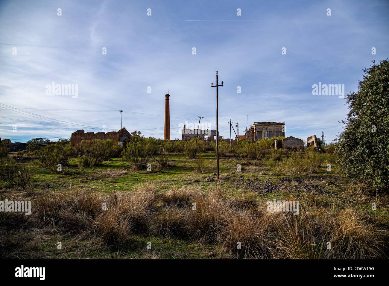 Ancienne mine de charbon avec station de création d'électricité Banque D'Images