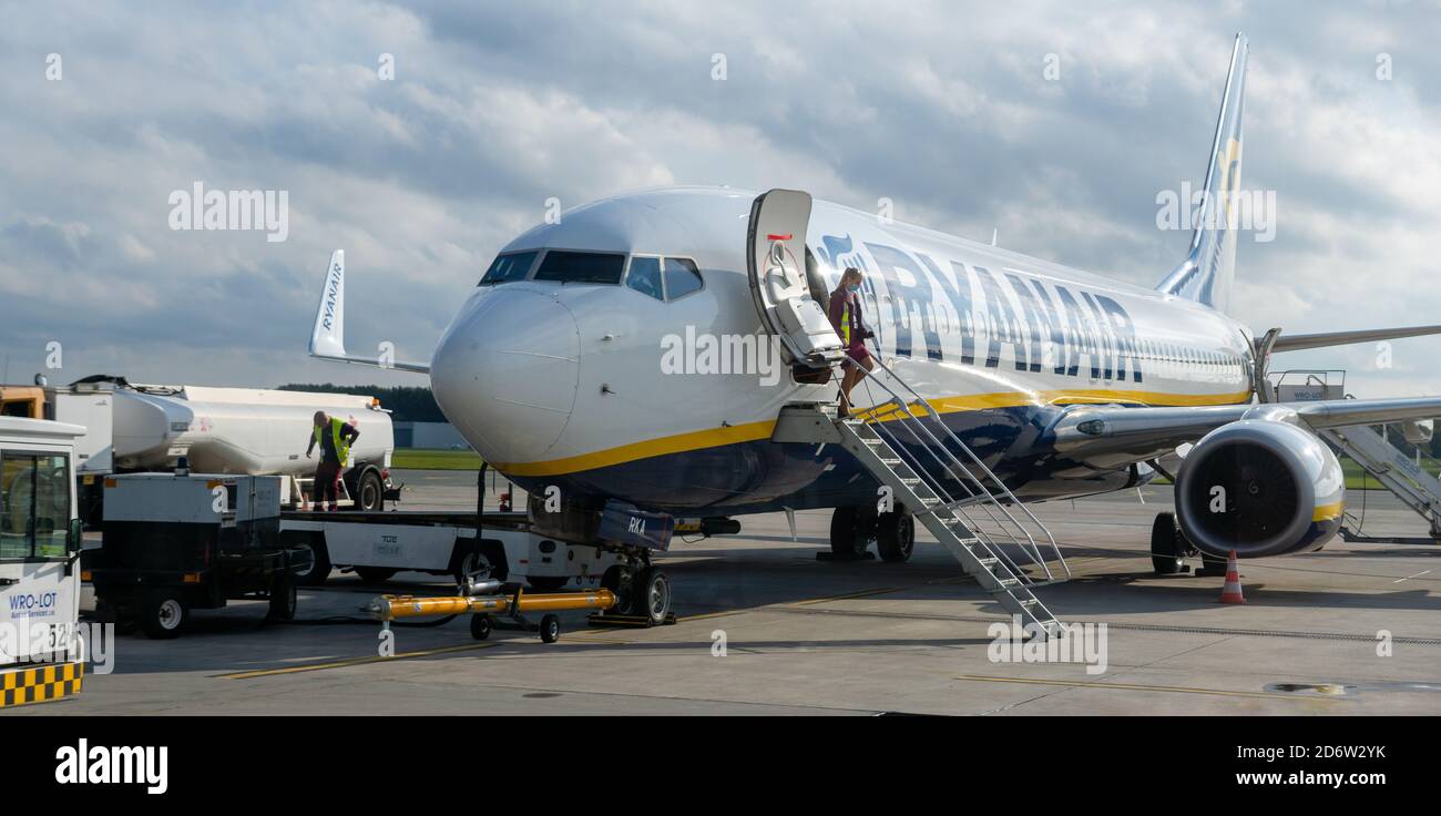 Boeing 737-800 appartenant à la compagnie aérienne low-cost Ryanair Banque D'Images