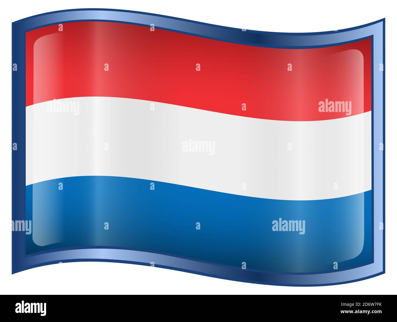 L'icône du drapeau néerlandais. Banque D'Images
