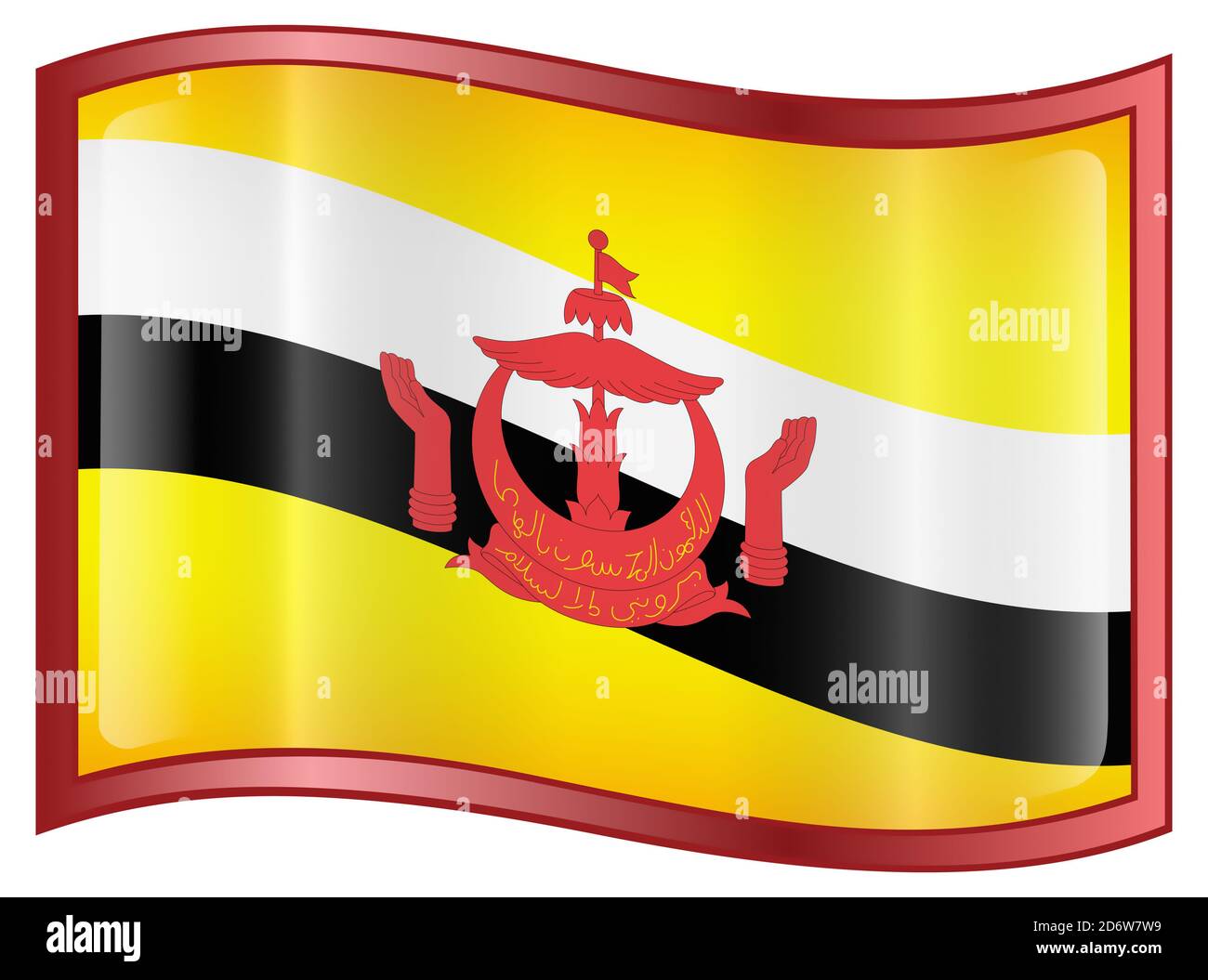 L'icône du drapeau Brunei. Banque D'Images