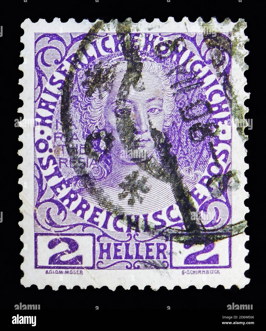 MOSCOU, RUSSIE - 13 MAI 2018 : un timbre imprimé en Autriche montre l'impératrice Maria Theresia (1740-80) de Martin von Meytens, série, vers 1913 Banque D'Images