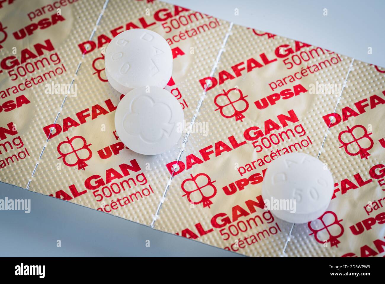 Analgésiques, Dafalgan ® 1000 mg des laboratoires UPSA. Banque D'Images