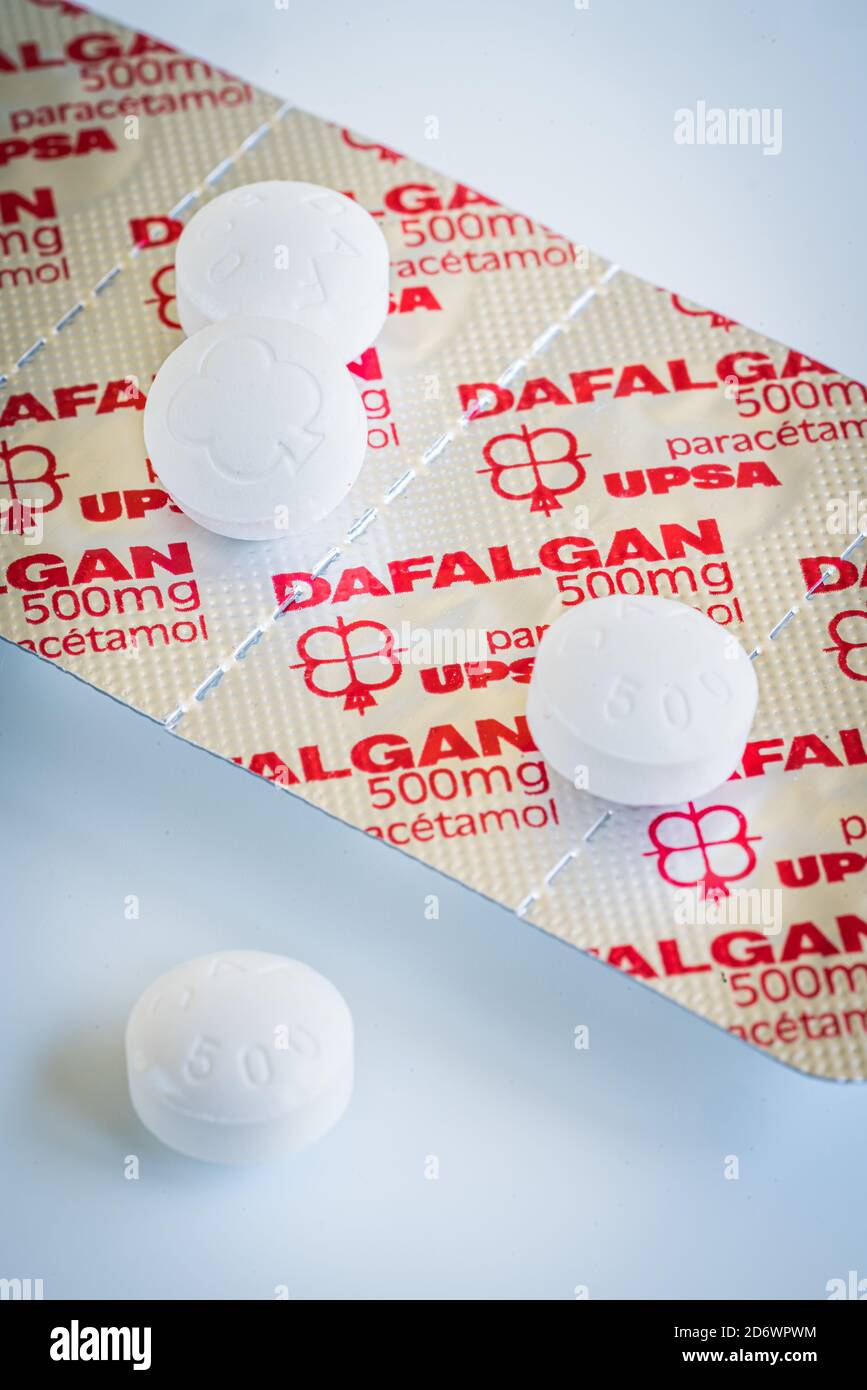 Analgésiques, Dafalgan ® 1000 mg des laboratoires UPSA. Banque D'Images