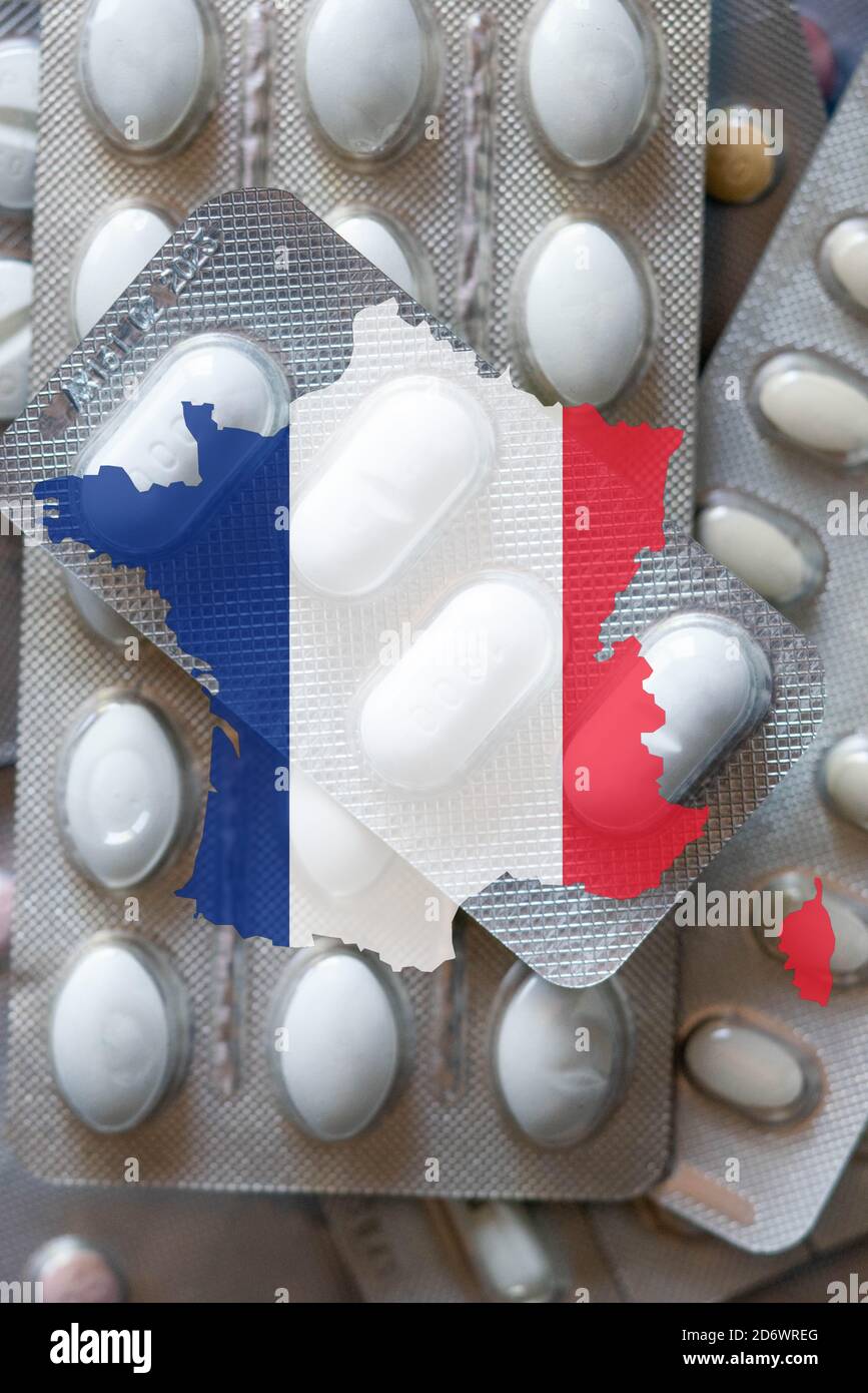 Illustration de la fabrication de médicaments en France. Banque D'Images