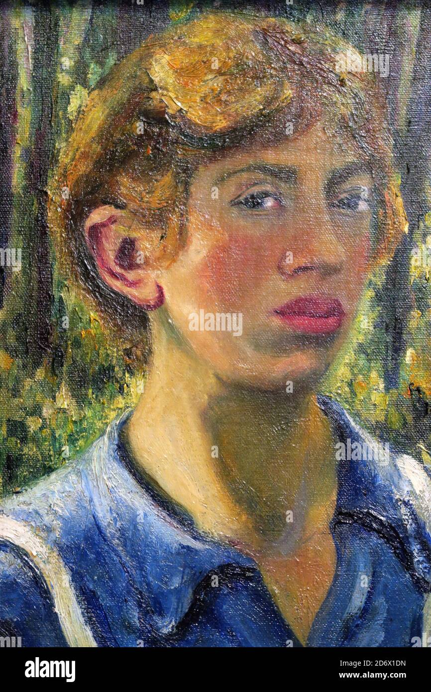 Autoportrait de Lee Krasner artiste et peintre expressionniste abstrait américain Banque D'Images