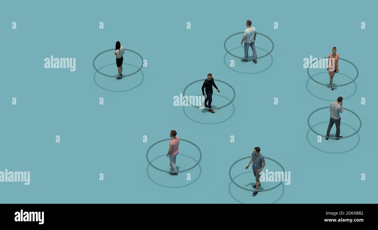 Distance physique, distance sociale Banque D'Images