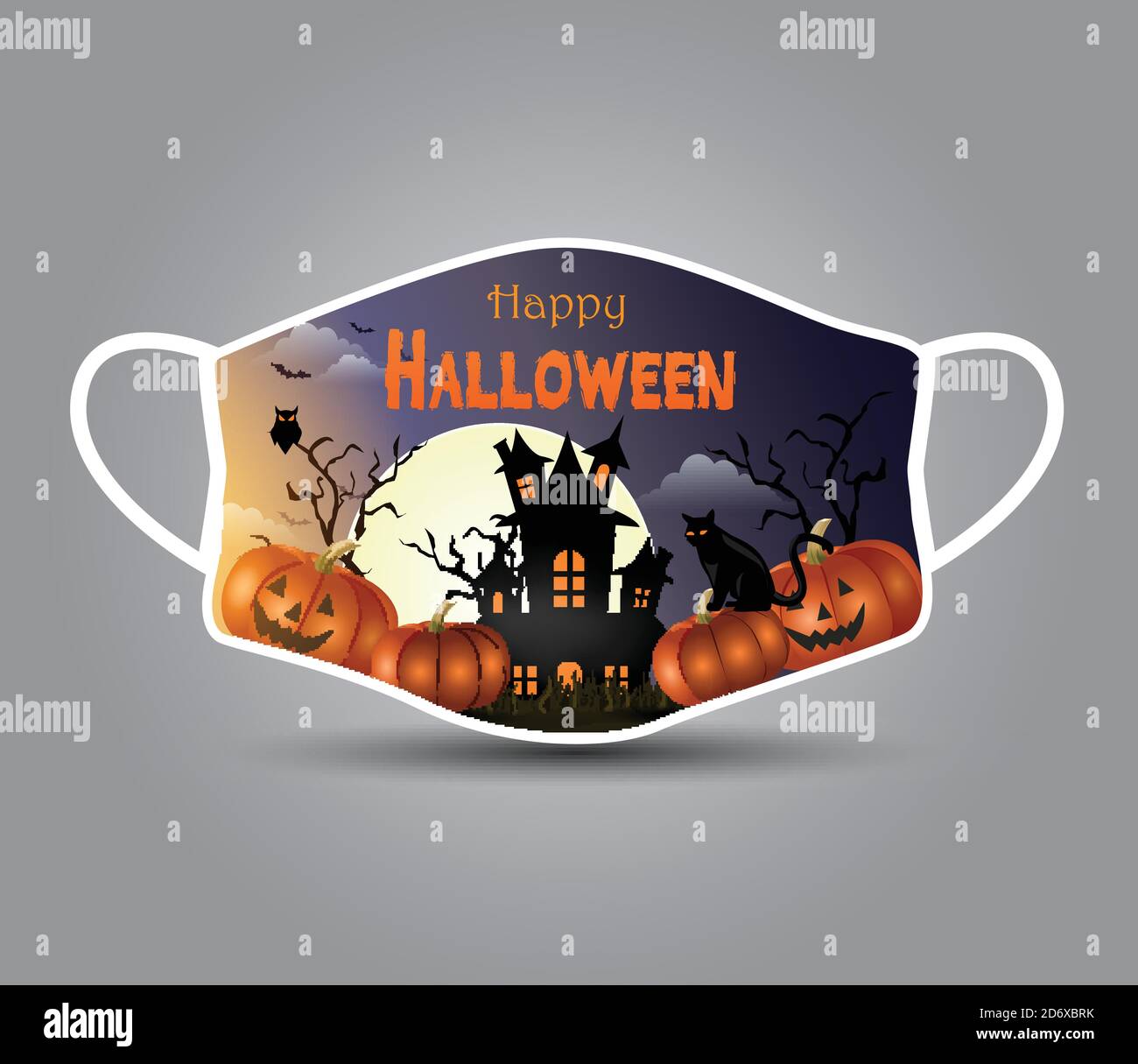 Motif masque imprimable Halloween. Illustration vectorielle Illustration de Vecteur