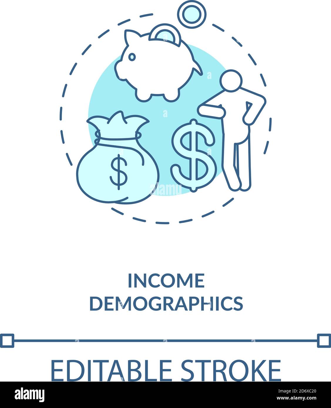Icône de concept de données démographiques de revenu Illustration de Vecteur