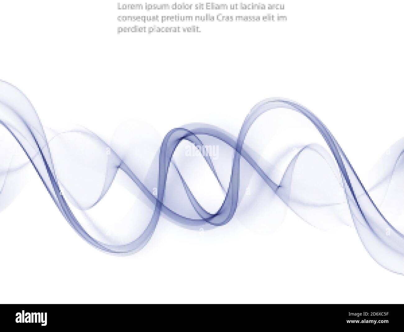 Arrière-plan abstrait, lignes ondulées bleues transparentes pour la conception de brochures, de sites Web et de prospectus. Vague de fumée bleue. Illustration de Vecteur