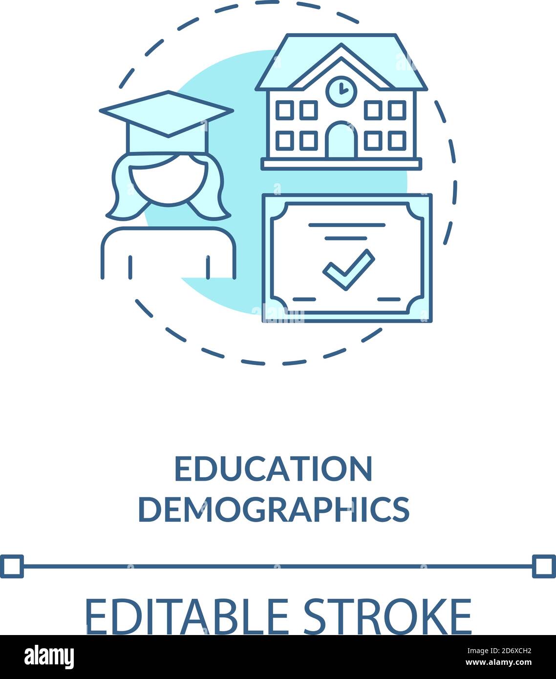 Icône de concept de données démographiques sur l'éducation Illustration de Vecteur