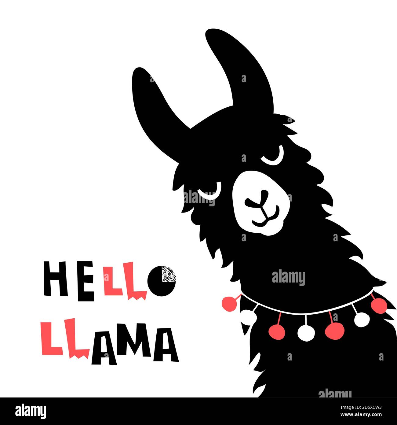 Llama Alpaca. Carte Hello Llama. Illustration vectorielle Illustration de Vecteur
