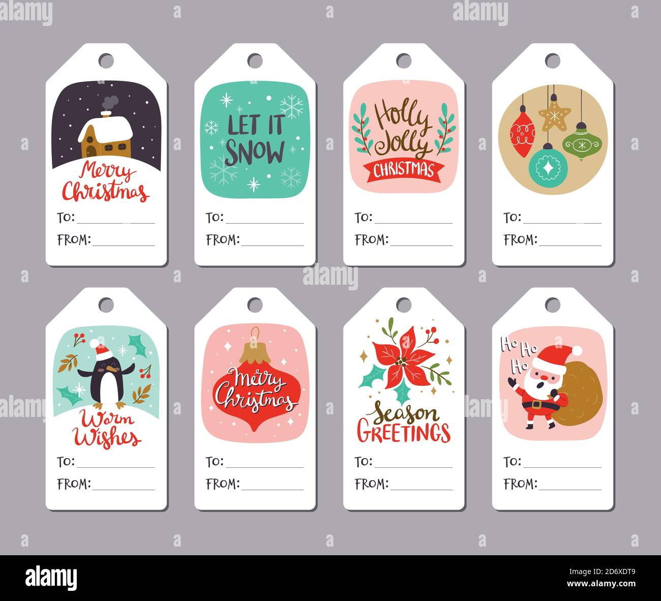 Collection d'étiquettes volantes de Noël avec espace vierge modifiable, parfaites pour inclure dans les cadeaux de Noël. Illustration vectorielle Eps10. Illustration de Vecteur