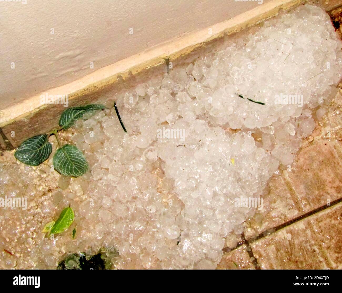 Sleet après une mauvaise tempête en Crète, Grèce. Octobre 2020 Banque D'Images