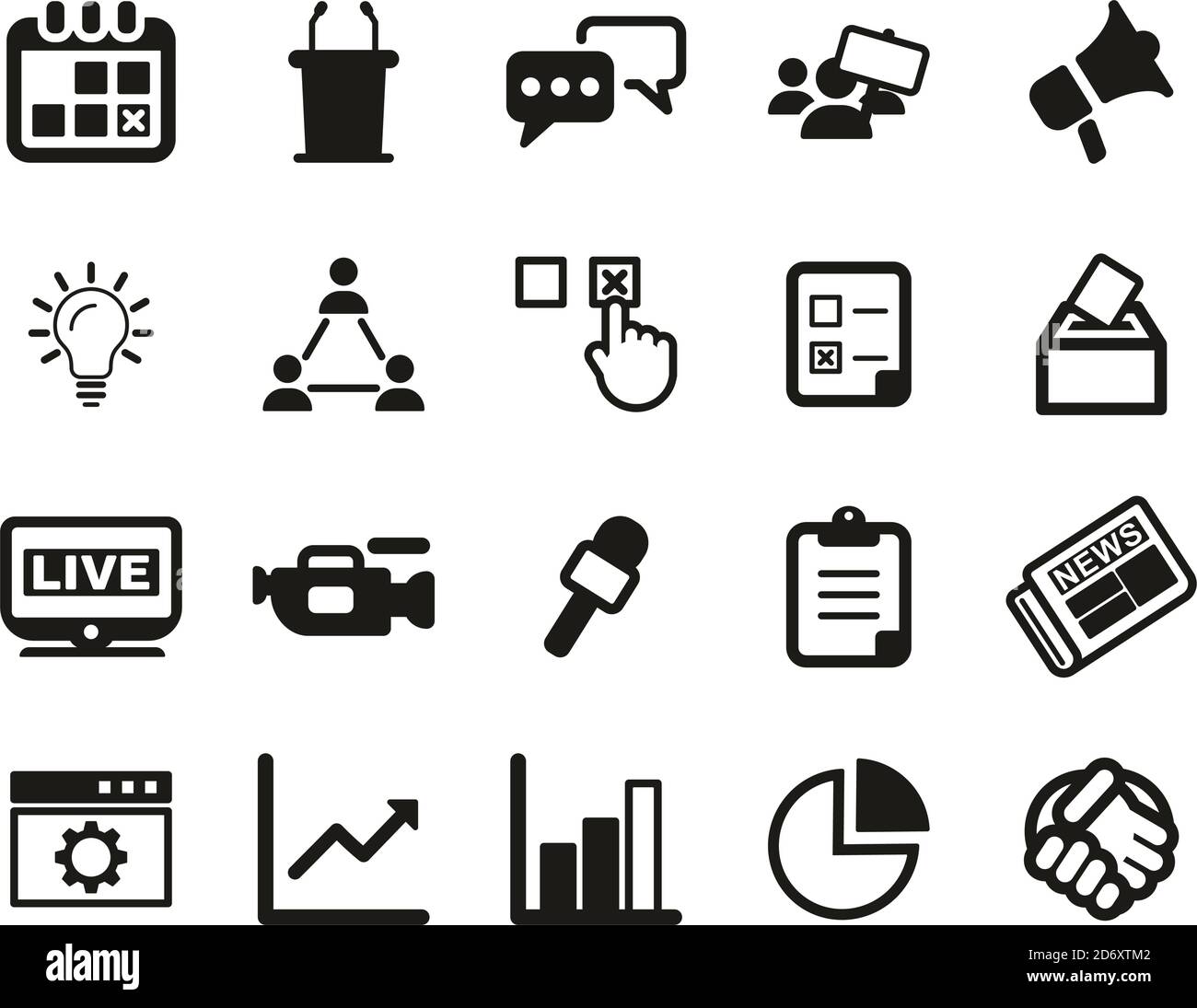 Le Vote Blanc Et Le Vote Noir Élections ou icônes de vote Noir et blanc ensemble grand Image Vectorielle  Stock - Alamy