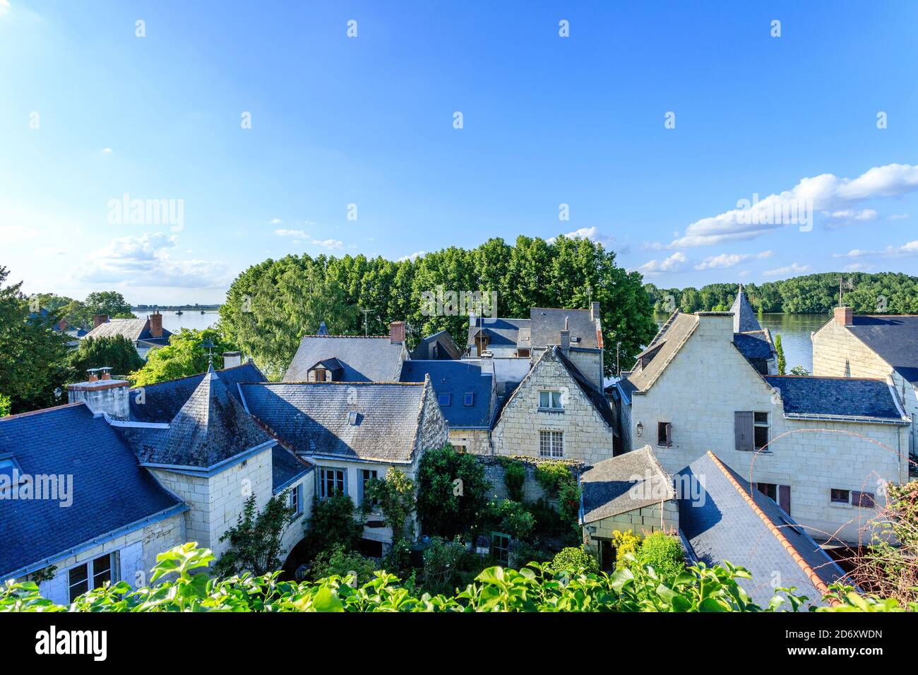 France, Maine et Loire, Loire Parc naturel régional de l'Anjou Touraine, Vallée de la Loire classée au patrimoine mondial de l'UNESCO, Montsoreau, les plus Bea Banque D'Images