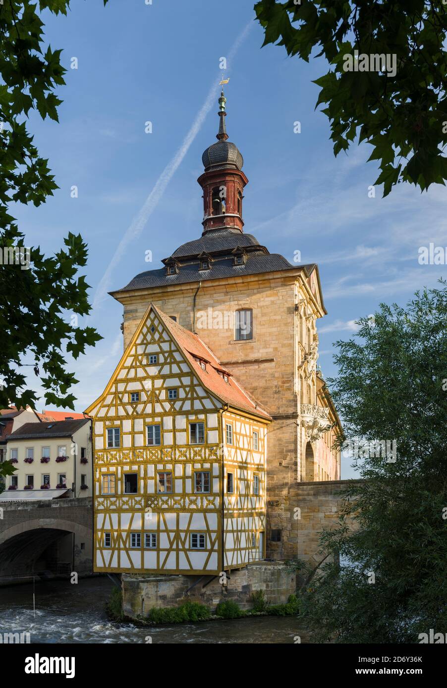 L'Alte Rathaus (ancien hôtel de ville), le point de repère de Bamberg. Bamberg en Franconie, une partie de la Bavière. La vieille ville est classée au patrimoine mondial de l'UNESCO « A Banque D'Images