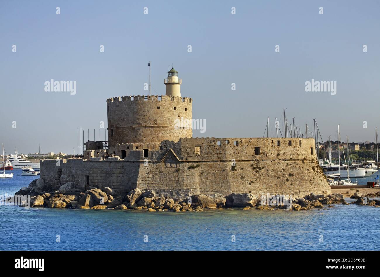 Fort de Saint Nicolas dans la ville de Rhodes. L'île de Rhodes. Grèce Banque D'Images