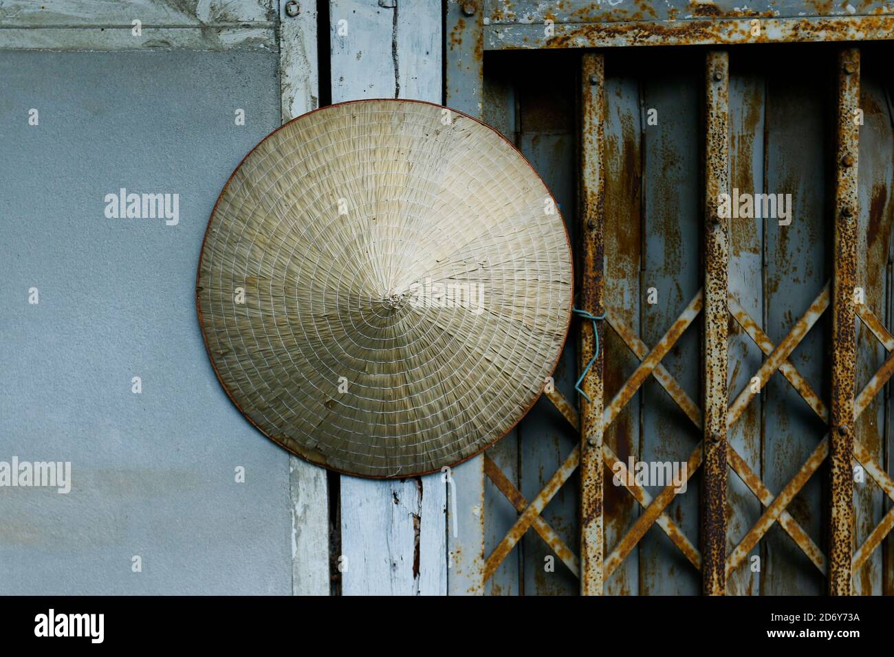 chapeau de bambou asiatique traditionnel, dans la rue de bangkok - thaïlande Banque D'Images