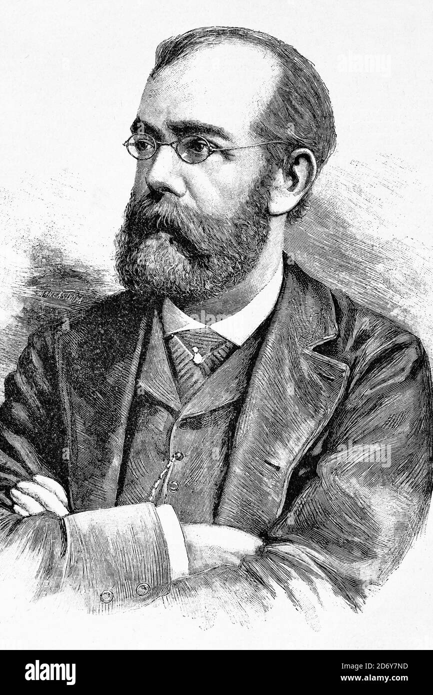 Robert Koch, Heinrich Hermann Robert Koch, médecin et microbiologiste allemand. Prix Nobel de médecine, 1905. Identification de l'agent causal spécifique Banque D'Images