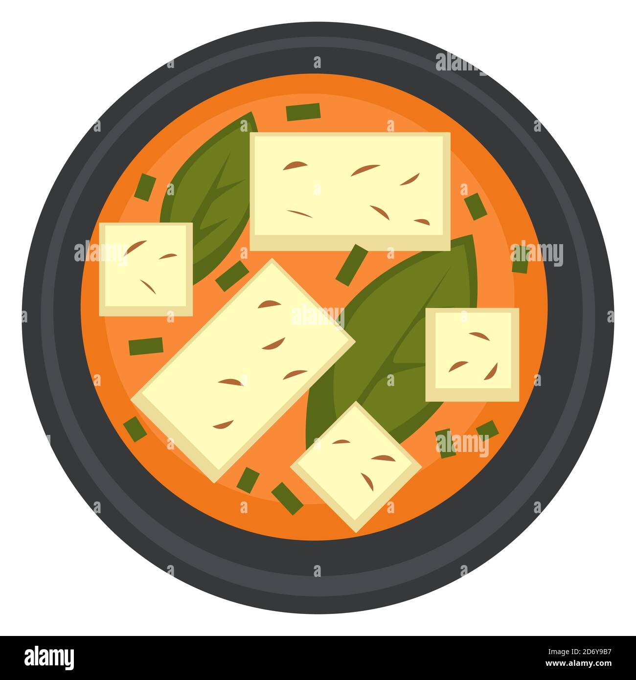 Soupe de ramen ou végétarienne avec tofu cuisine asiatique Illustration de Vecteur