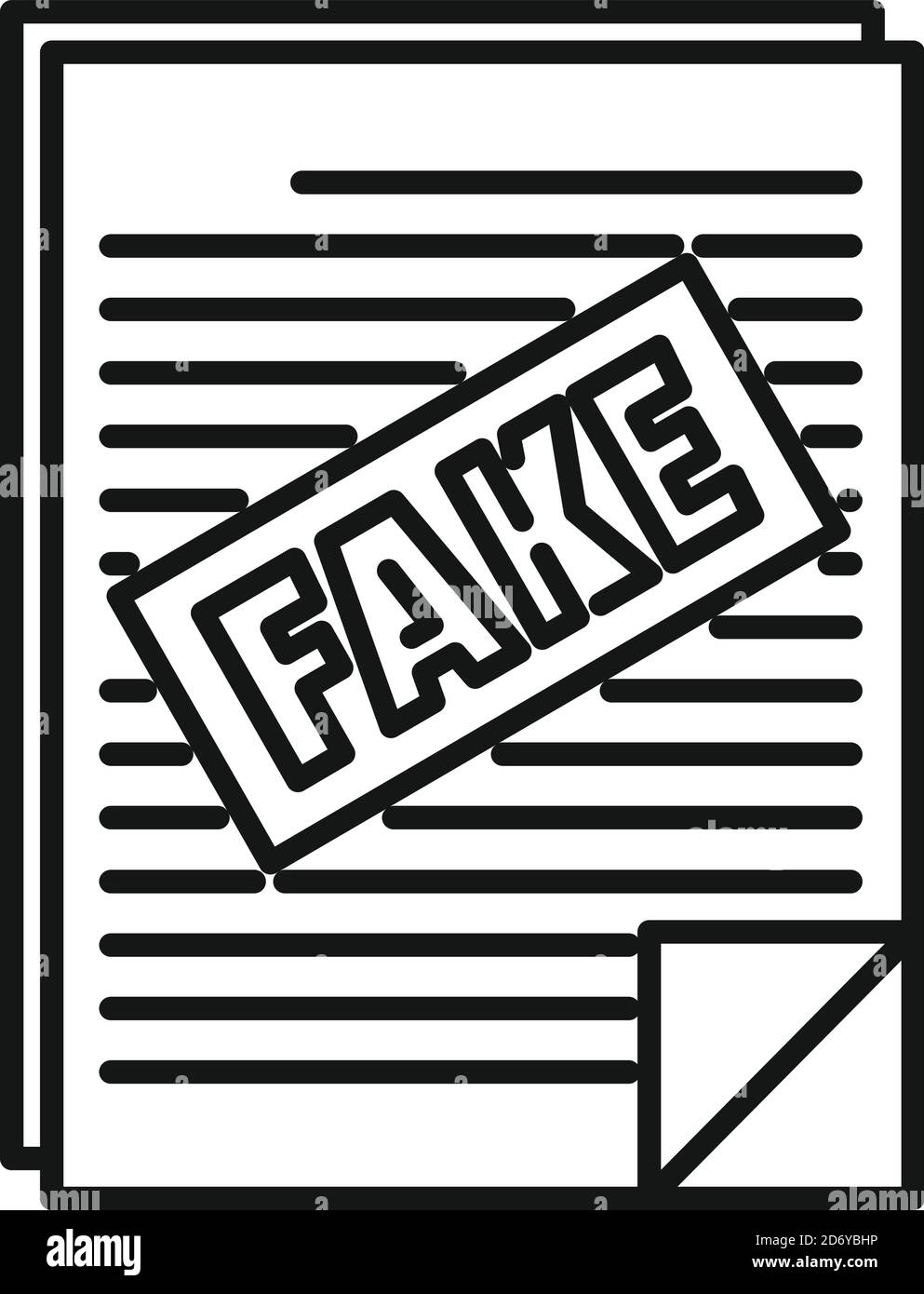 Icône de faux articles d'information. Outline Fake news papers Vector Icon for web design isolé sur fond blanc Illustration de Vecteur