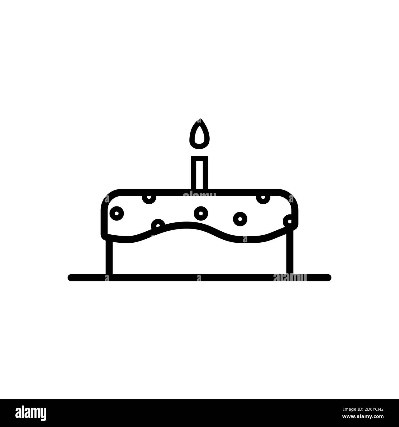 Style de contour d'icône de gâteau d'anniversaire pour votre web design, logo, UI. Illustration de Vecteur