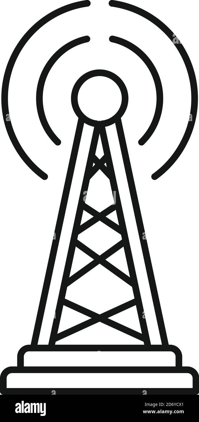 Icône de fausses nouvelles de Tower tv. Outline tour tv fake news vector icône pour le web design isolé sur fond blanc Illustration de Vecteur
