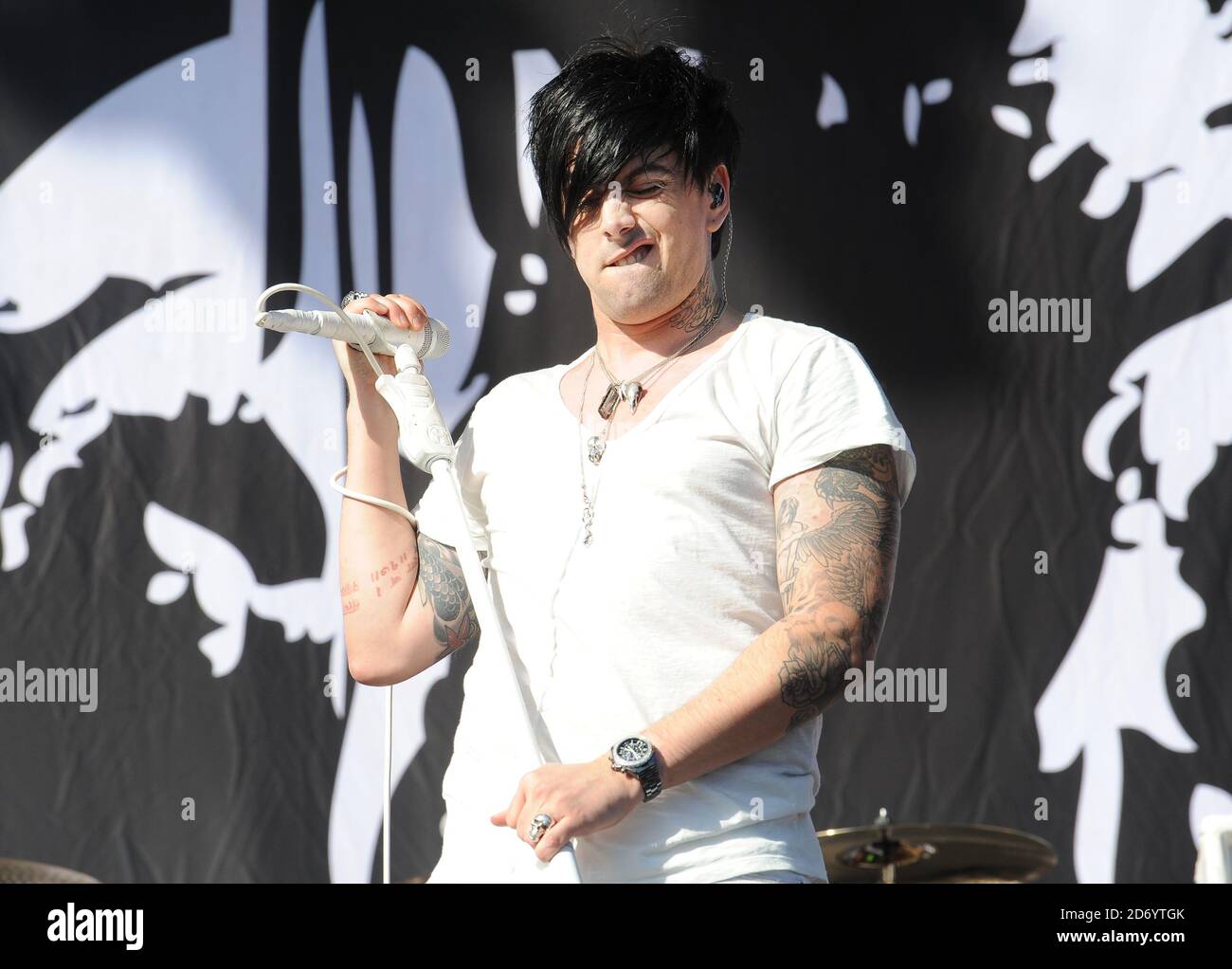 Ian Watkins des prophètes perdus qui se sont performances au festival V à Chelmsford, Essex. Banque D'Images